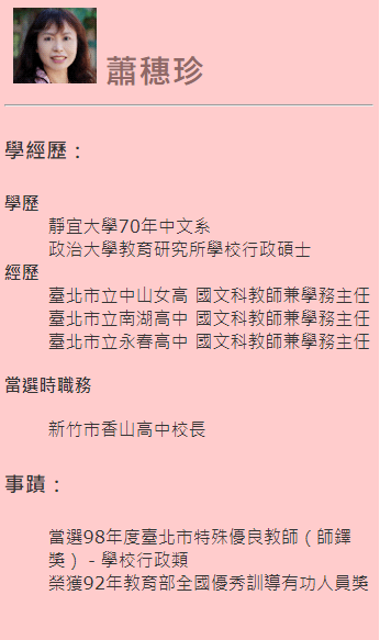 第七屆傑出校友-蕭穗珍