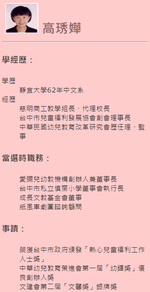 第八屆傑出校友-高琇嬅